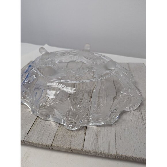 Vintage Mikasa Walther Crystal Centerpiece Bowl Bows Ribbons Roses Flowers - Picture 5 of 6